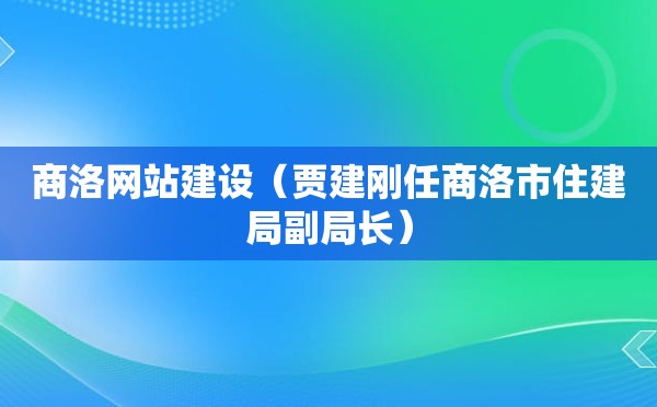 商洛网站建设（贾建刚任商洛市住建局副局长）