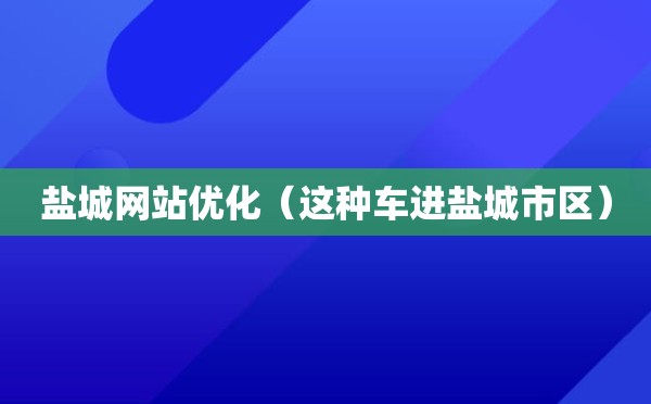 盐城网站优化（这种车进盐城市区）