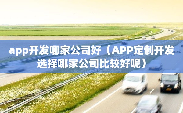 app开发哪家公司好（APP定制开发选择哪家公司比较好呢）