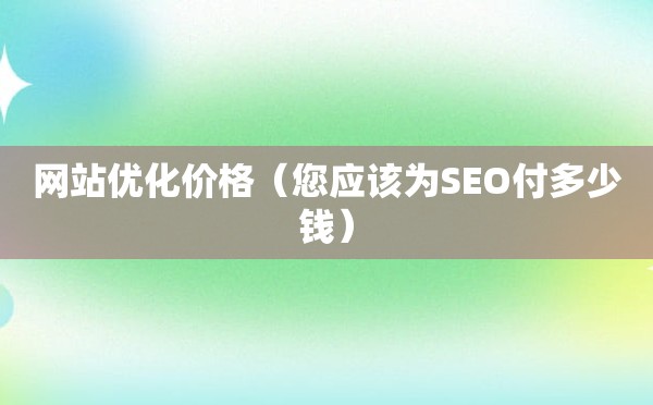 网站优化价格（您应该为SEO付多少钱）