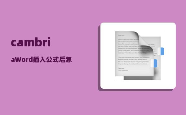 cambria_Word插入公式后怎么设置字体