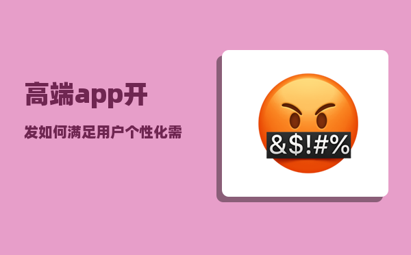 高端app开发（如何满足用户个性化需求）