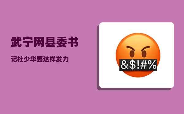 武宁网（县委书记杜少华要这样发力……）