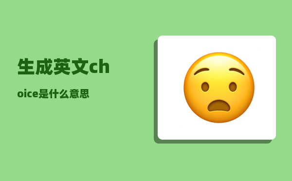 生成英文_choice是什么意思