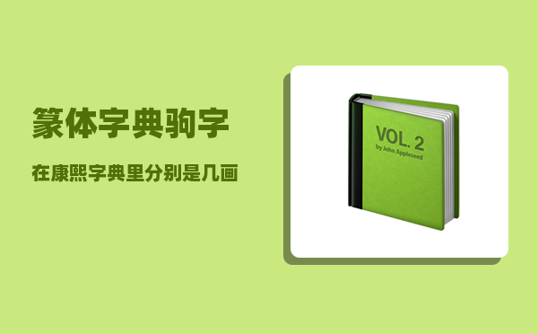 篆体字典_驹字在康熙字典里分别是几画