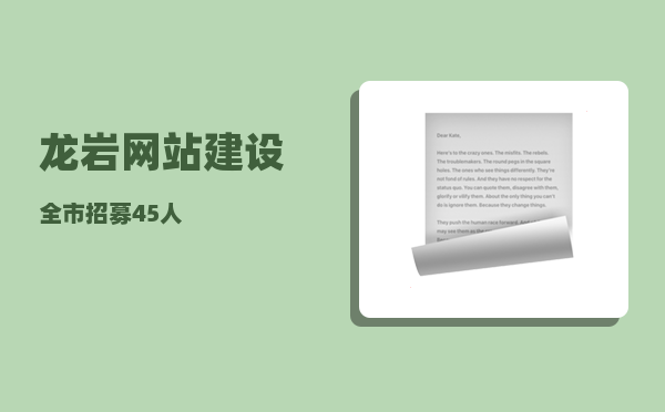 龙岩网站建设（全市招募45人）