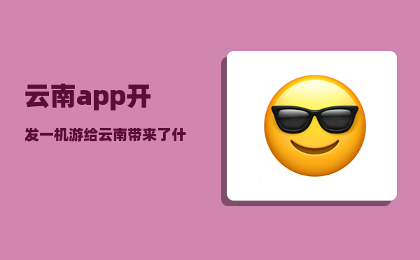 云南app开发（“一机游”给云南带来了什么）