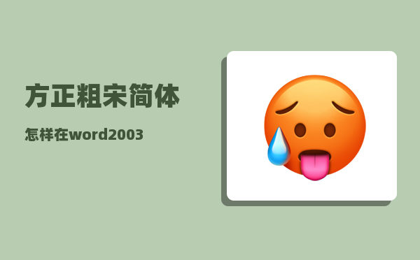 方正粗宋简体_怎样在word2003里加入方正小标宋简体