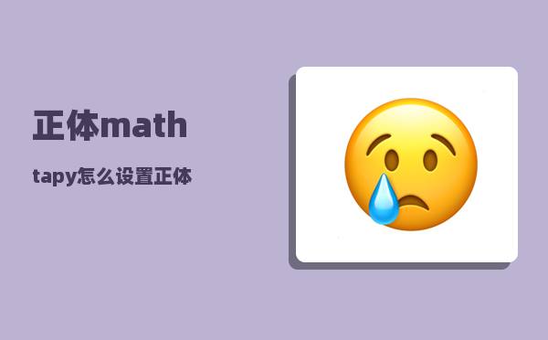 正体_mathtapy怎么设置正体