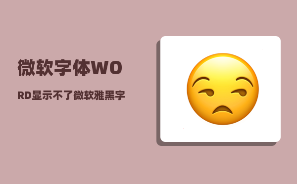 微软字体_WORD显示不了微软雅黑字体