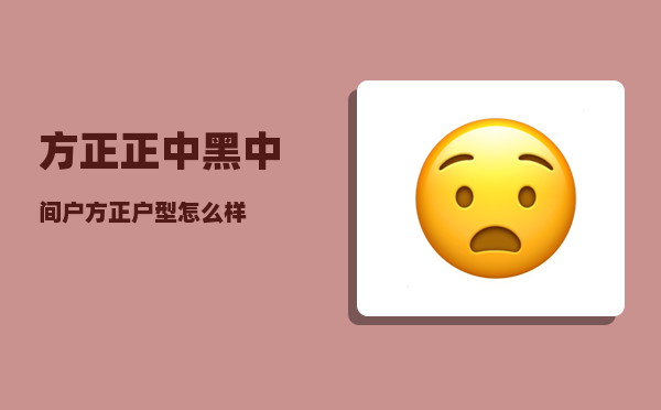 方正正中黑_中间户方正户型怎么样