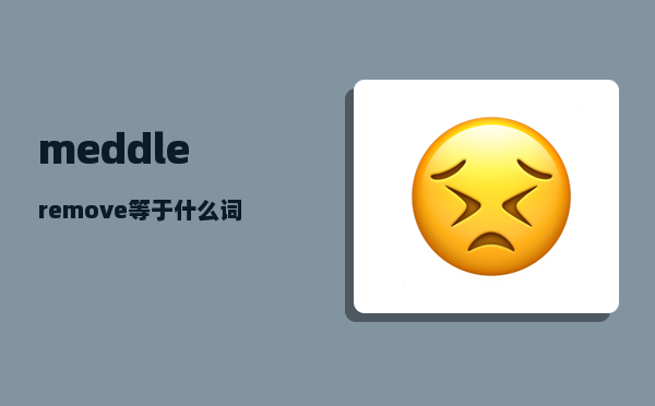 meddle_remove等于什么词组