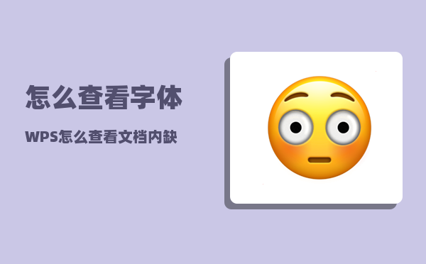 怎么查看字体（WPS怎么查看文档内缺少的字体）