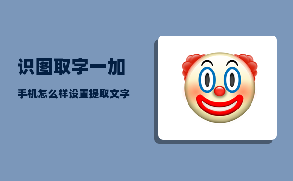 识图取字_一加手机怎么样设置提取文字