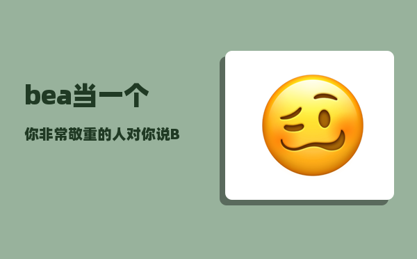 bea_当一个你非常敬重的人对你说Be