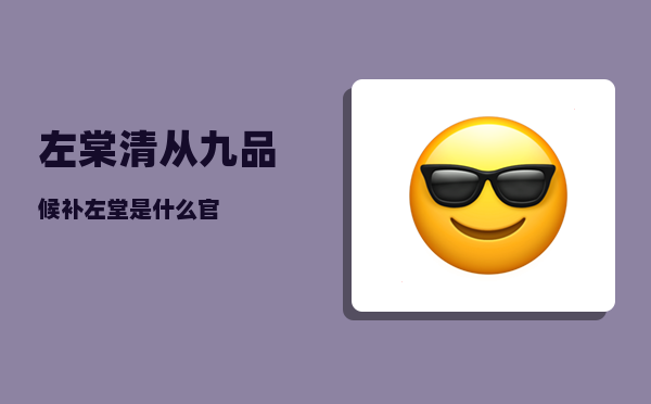 左棠_清从九品候补左堂是什么官