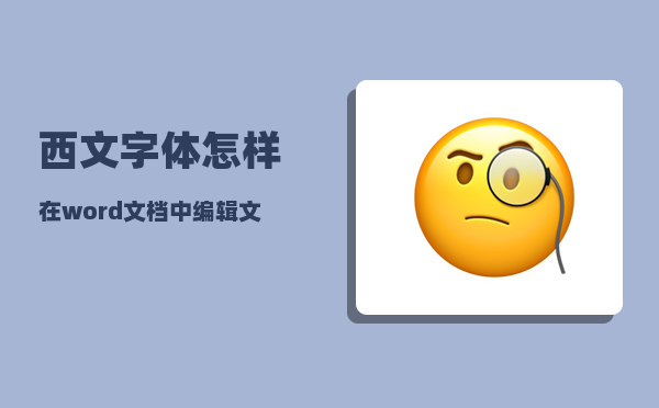 西文字体_怎样在word文档中编辑文字