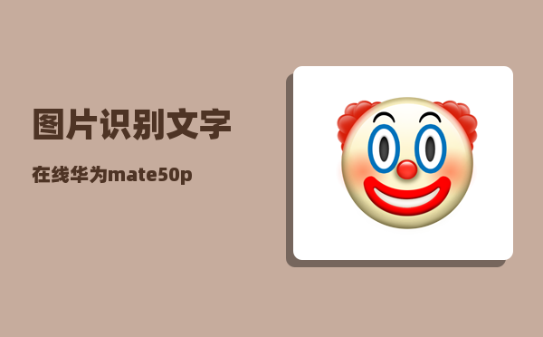 图片识别文字在线_华为mate50pro能不能识别照片文字