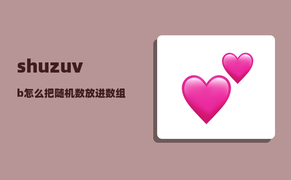 shuzu_vb怎么把随机数放进数组